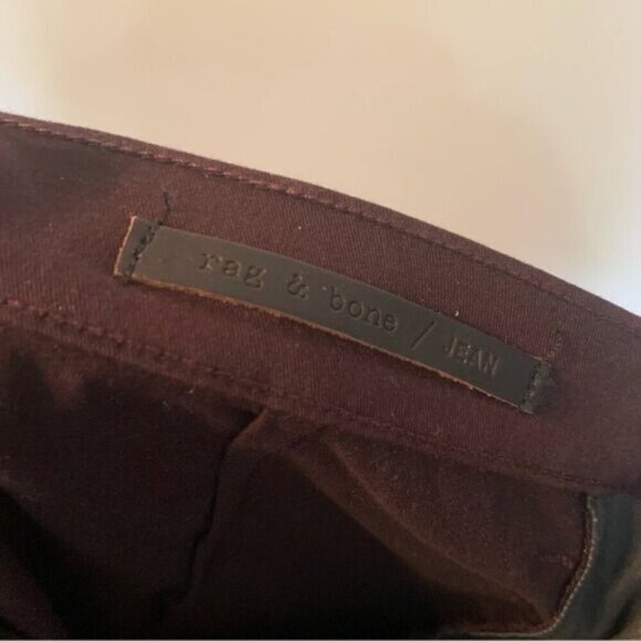 Rag & Bone Wine Black Pop Legging Lamb Leather Panel Skinny Jeans 28 - Picture 5 of 12